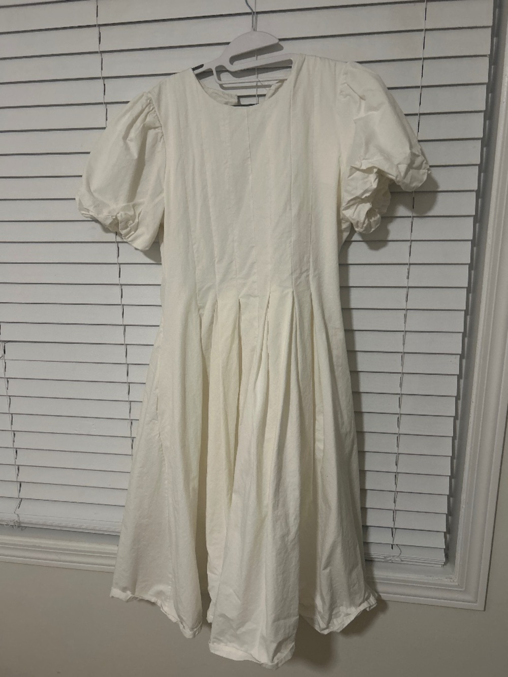 white ruffle anthropology dress